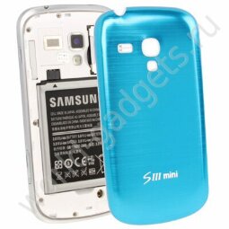 Алюминиевая задняя крышка для Samsung Galaxy S3 mini / i8190 (голубая)
