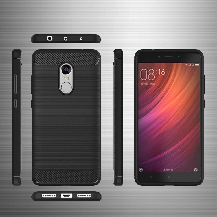 Чехол-накладка Carbon Fibre для Xiaomi Redmi Note 4 / 4X (черный)