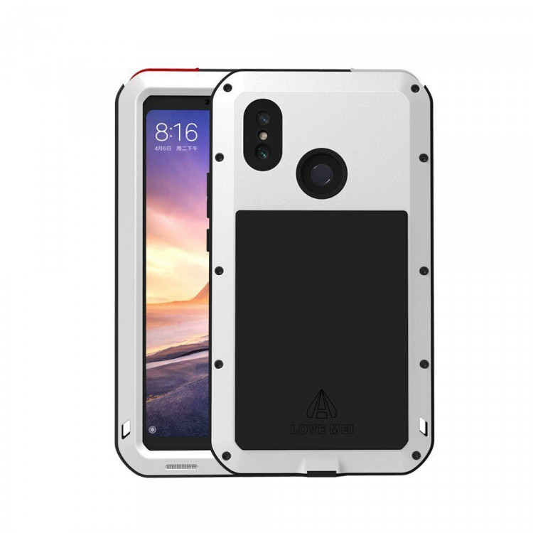 Гибридный чехол LOVE MEI для Xiaomi Mi Max 3 (белый)