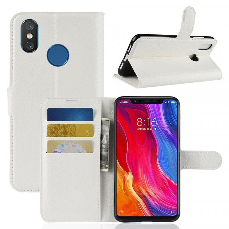 Чехол с визитницей для Xiaomi Mi 8 (белый)