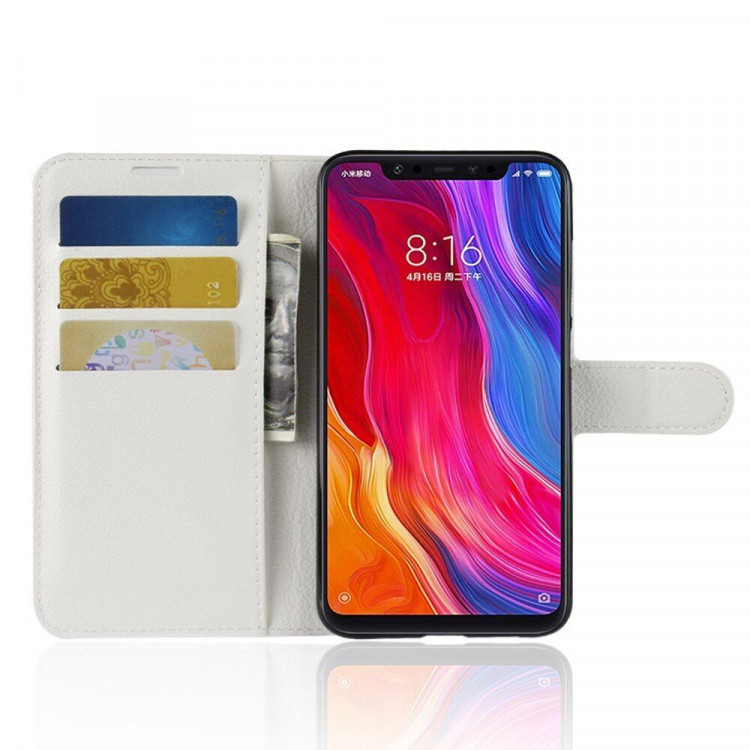 Чехол с визитницей для Xiaomi Mi 8 (белый)