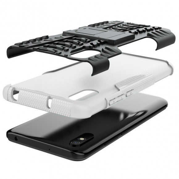 Чехол Hybrid Armor для Xiaomi Redmi 9A (черный + белый) Чехол Hybrid Armor для Xiaomi Redmi 9A (черный + белый)