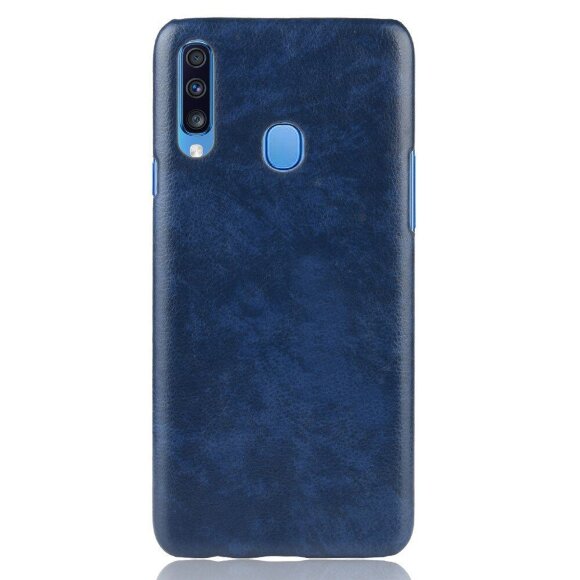 Кожаная накладка-чехол для Samsung Galaxy A20s (синий)