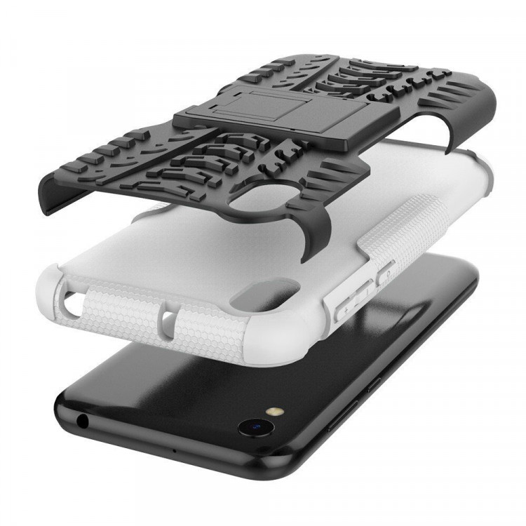 Чехол Hybrid Armor для Huawei Y5 (2019) / Honor 8S (черный + белый)