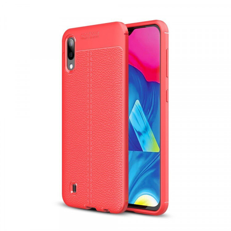 Чехол-накладка Litchi Grain для Samsung Galaxy M10 (красный)