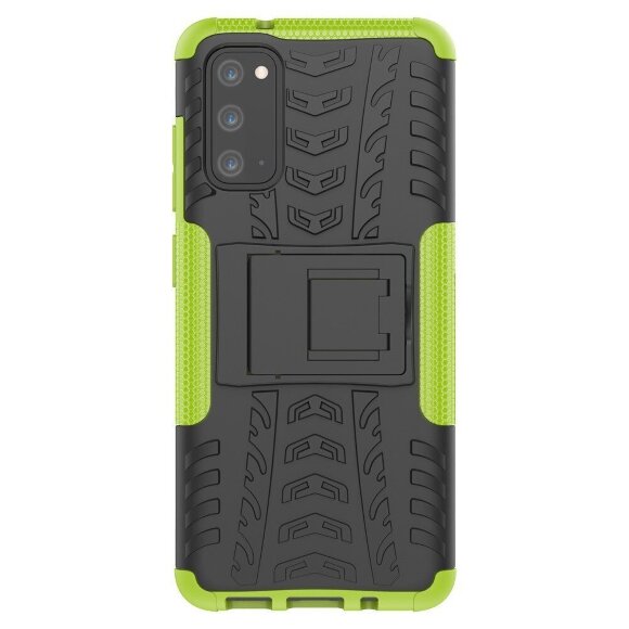 Чехол Hybrid Armor для Samsung Galaxy S20 (черный + зеленый)