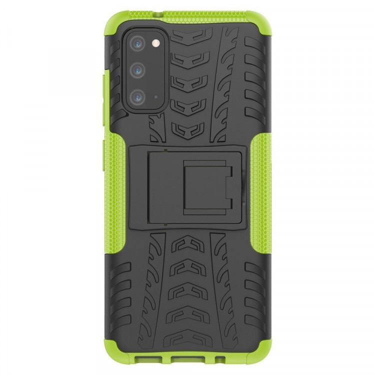 Чехол Hybrid Armor для Samsung Galaxy S20 (черный + зеленый)