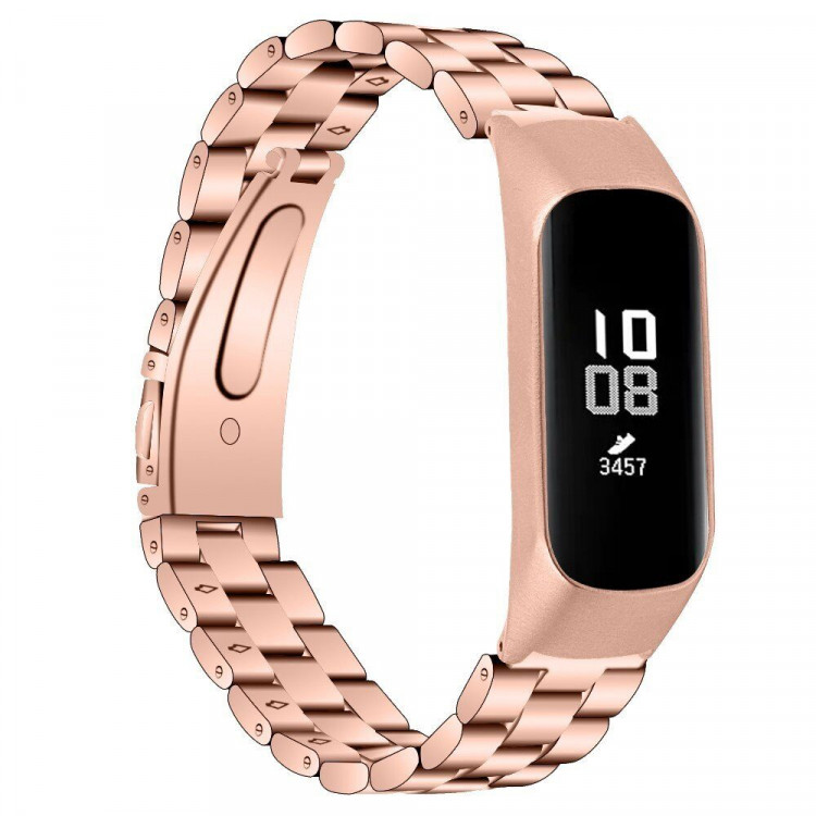 Стальной браслет для Samsung Galaxy Fit E SM-R375 (розовое золото)
