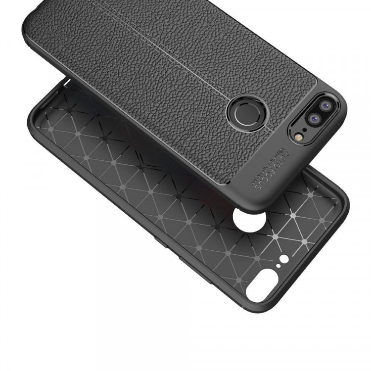 Чехол-накладка Litchi Grain для Huawei Honor 9 Lite (серый)