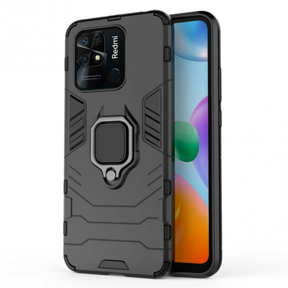 Чехол Armor Ring Holder для Xiaomi Redmi 10C (черный)