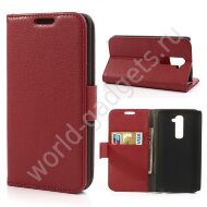 Горизонтальный чехол с визитницей для LG G2 (красный) Горизонтальный чехол с визитницей для LG G2 (красный)