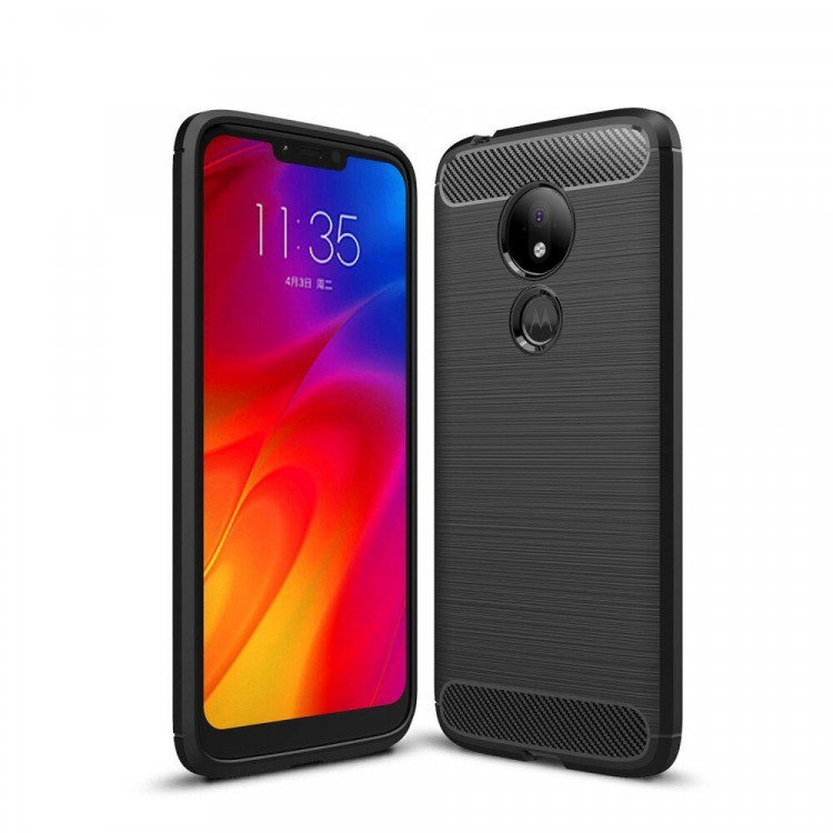Чехол-накладка Carbon Fibre для Motorola Moto G7 Power (черный)