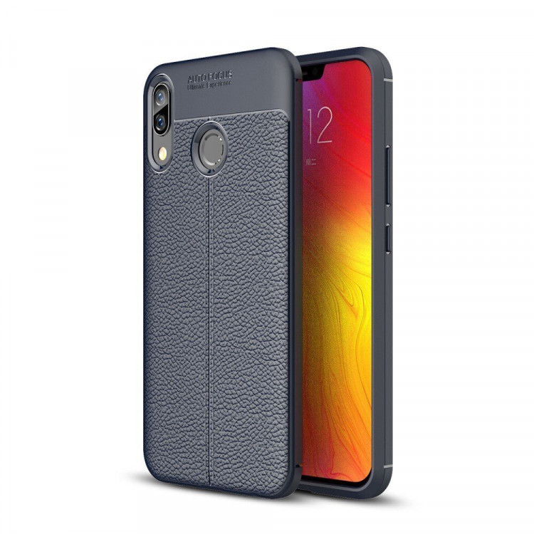 Чехол-накладка Litchi Grain для Lenovo Z5 (темно-синий)