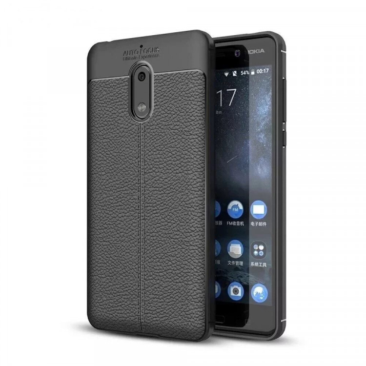 Чехол-накладка Litchi Grain для Nokia 6 (черный)