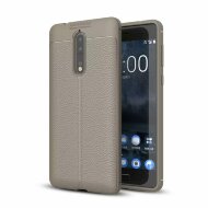 Чехол-накладка Litchi Grain для Nokia 8 (серый) Чехол-накладка Litchi Grain для Nokia 8 (серый)