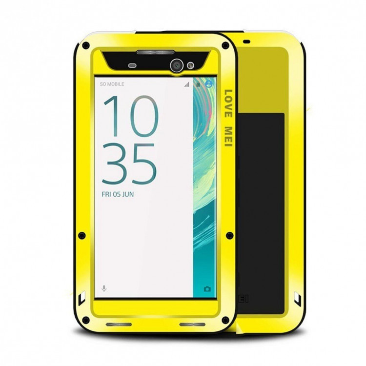 Гибридный чехол LOVE MEI для Sony Xperia XA Ultra (желтый)