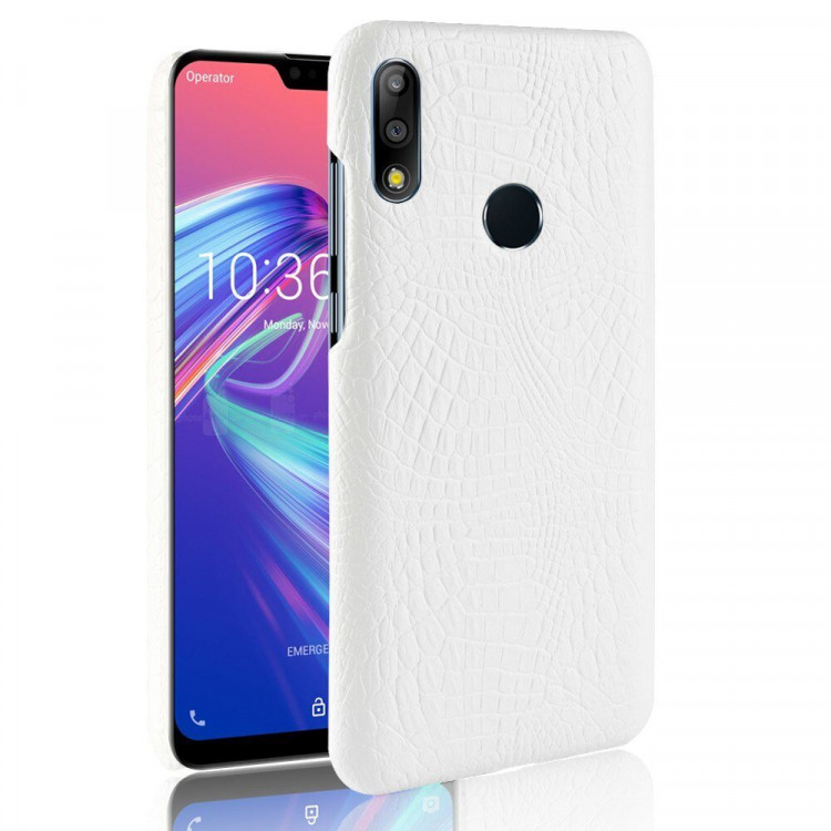 Чехол Crocodile Texture для Asus Zenfone Max Pro (M2) ZB631KL (белый)