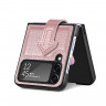 Кожаный чехол для Samsung Galaxy Z Flip 4 (розовый)