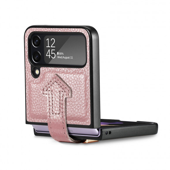 Кожаный чехол для Samsung Galaxy Z Flip 4 (розовый) Кожаный чехол для Samsung Galaxy Z Flip 4 (розовый)