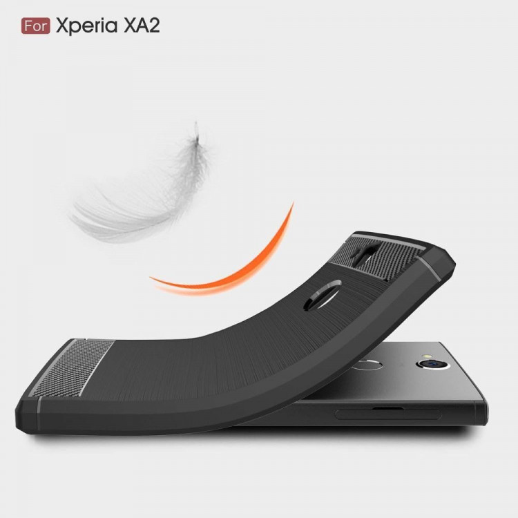 Чехол-накладка Carbon Fibre для Sony Xperia XA2 (черный)