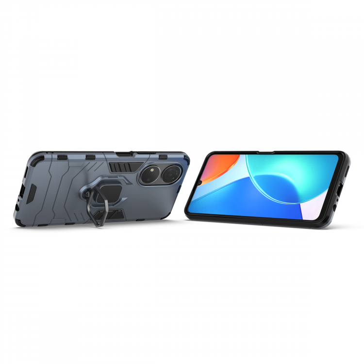 Чехол Armor Ring Holder для Honor X7 (темно-синий)