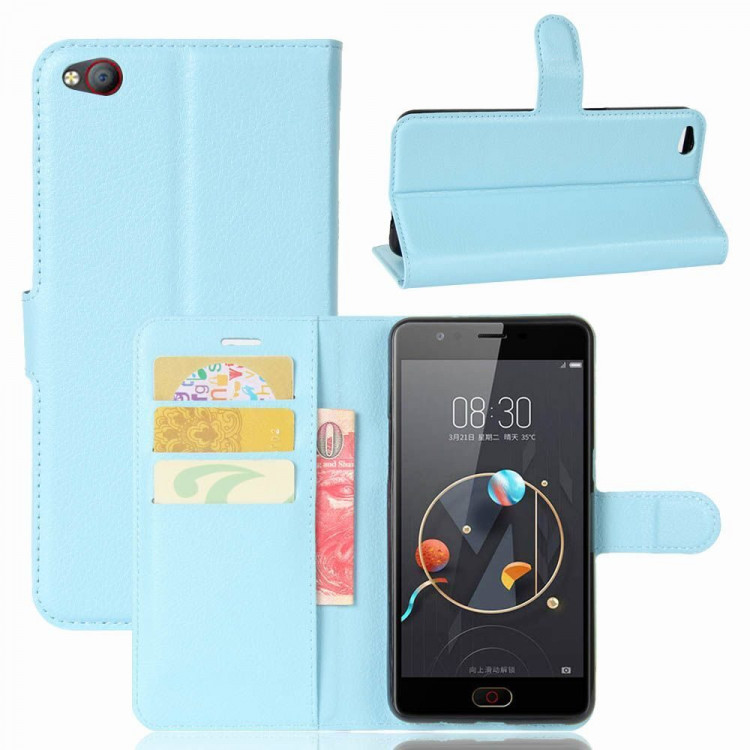 Чехол с визитницей для ZTE Nubia N2 (голубой)