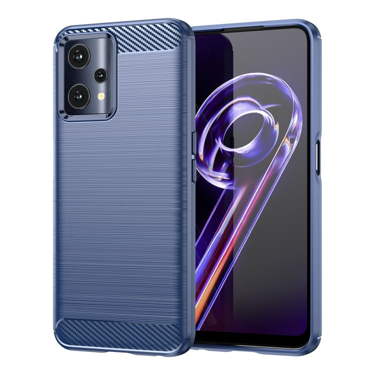 Чехол-накладка Carbon Fibre для Realme 9 Pro, Realme 9 5G (темно-синий)