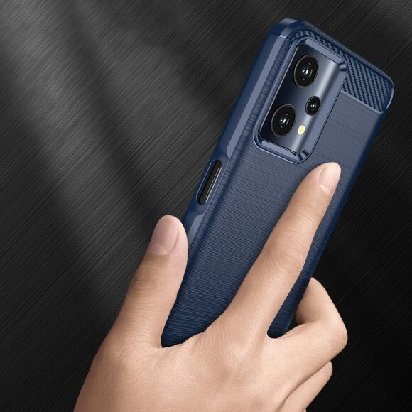 Чехол-накладка Carbon Fibre для Realme 9 Pro, Realme 9 5G (темно-синий) Чехол-накладка Carbon Fibre для Realme 9 Pro, Realme 9 5G (темно-синий)