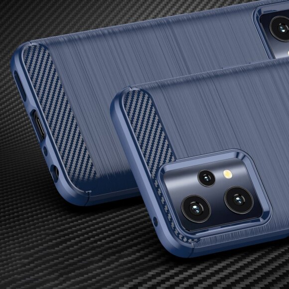 Чехол-накладка Carbon Fibre для Realme 9 Pro, Realme 9 5G (темно-синий) Чехол-накладка Carbon Fibre для Realme 9 Pro, Realme 9 5G (темно-синий)
