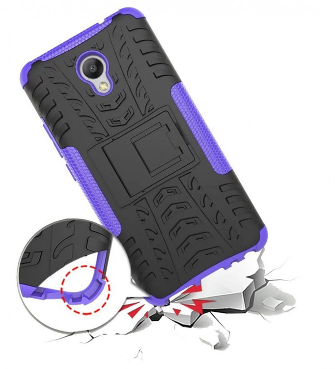 Чехол Hybrid Armor для Meizu M5 Note (черный + фиолетовый)