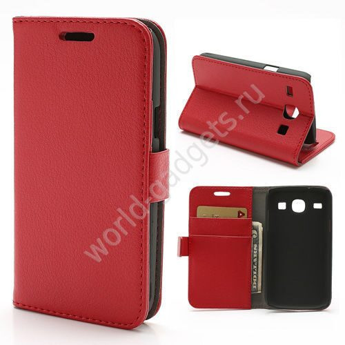Горизонтальный чехол для Samsung Galaxy Core / i8260 (красный)