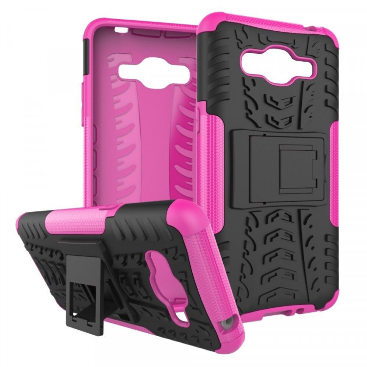 Чехол Hybrid Armor для Samsung Galaxy J2 Prime SM-G532F (черный + розовый)