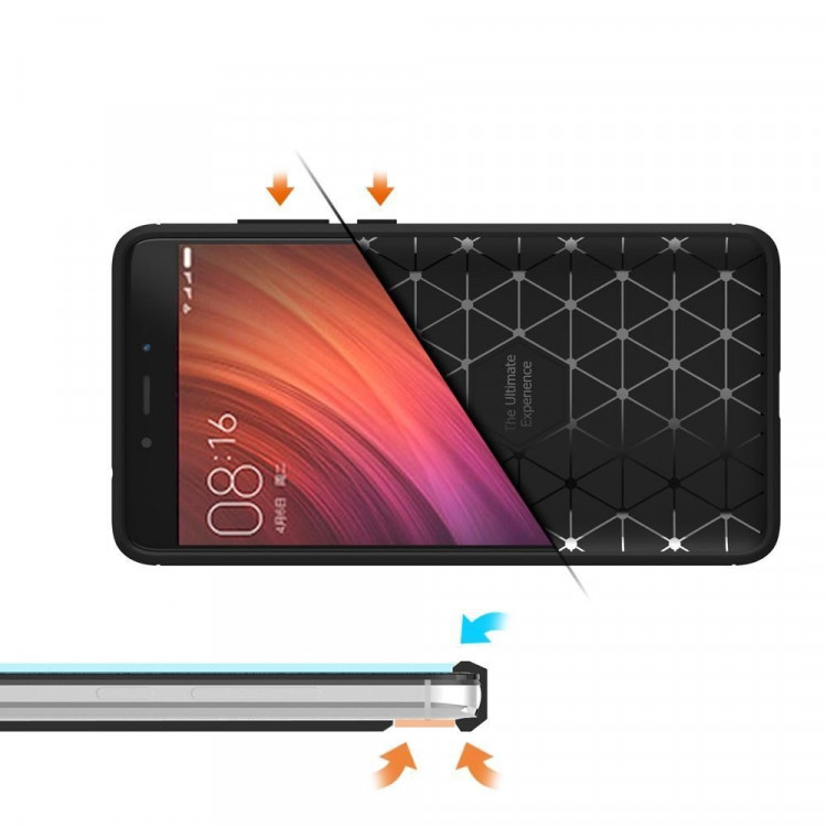 Чехол-накладка Carbon Fibre для Xiaomi Redmi Note 4 / 4X (серый)