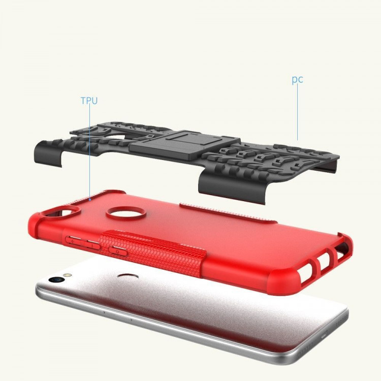 Чехол Hybrid Armor для Xiaomi Redmi Note 5A / 5A Prime (черный + красный)