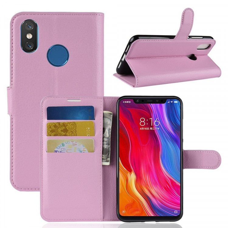 Чехол с визитницей для Xiaomi Mi 8 (розовый)