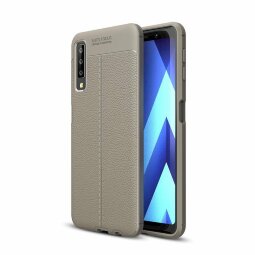 Чехол-накладка Litchi Grain для Samsung Galaxy A7 (2018) (серый)