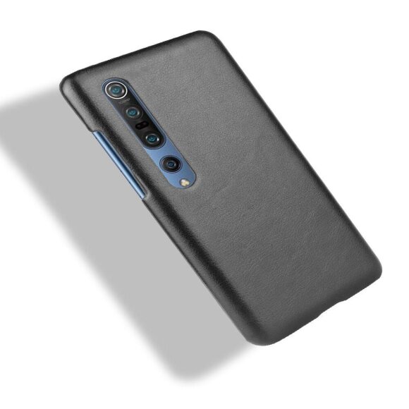 Кожаная накладка-чехол для Xiaomi Mi 10 / Mi 10 Pro (черный)