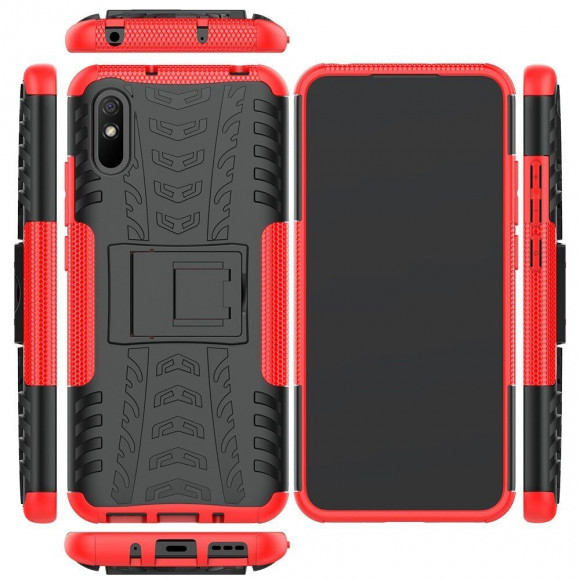 Чехол Hybrid Armor для Xiaomi Redmi 9A (черный + красный) Чехол Hybrid Armor для Xiaomi Redmi 9A (черный + красный)