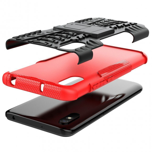 Чехол Hybrid Armor для Xiaomi Redmi 9A (черный + красный) Чехол Hybrid Armor для Xiaomi Redmi 9A (черный + красный)