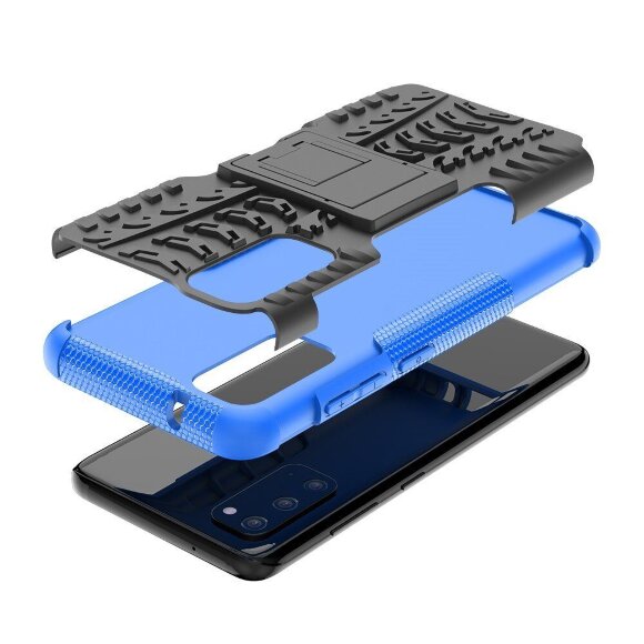 Чехол Hybrid Armor для Samsung Galaxy S20 (черный + голубой)