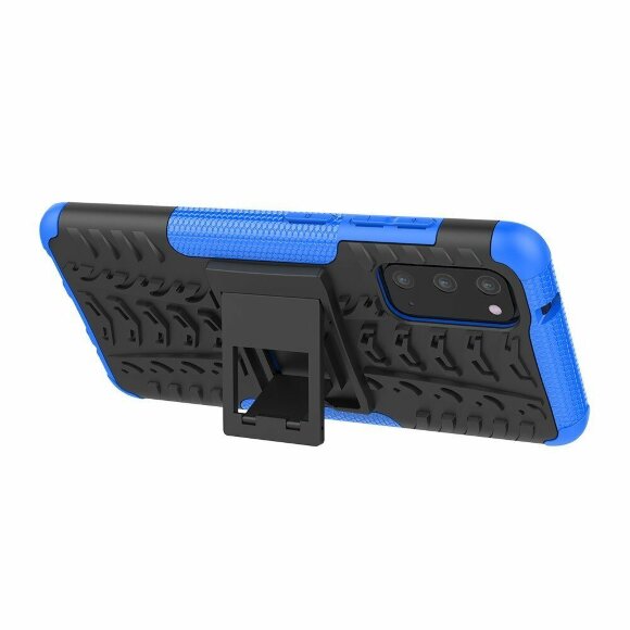 Чехол Hybrid Armor для Samsung Galaxy S20 (черный + голубой)