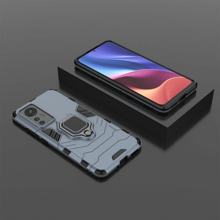 Чехол Armor Ring Holder для Xiaomi 12 / Xiaomi 12X / Xiaomi 12S (темно-синий)