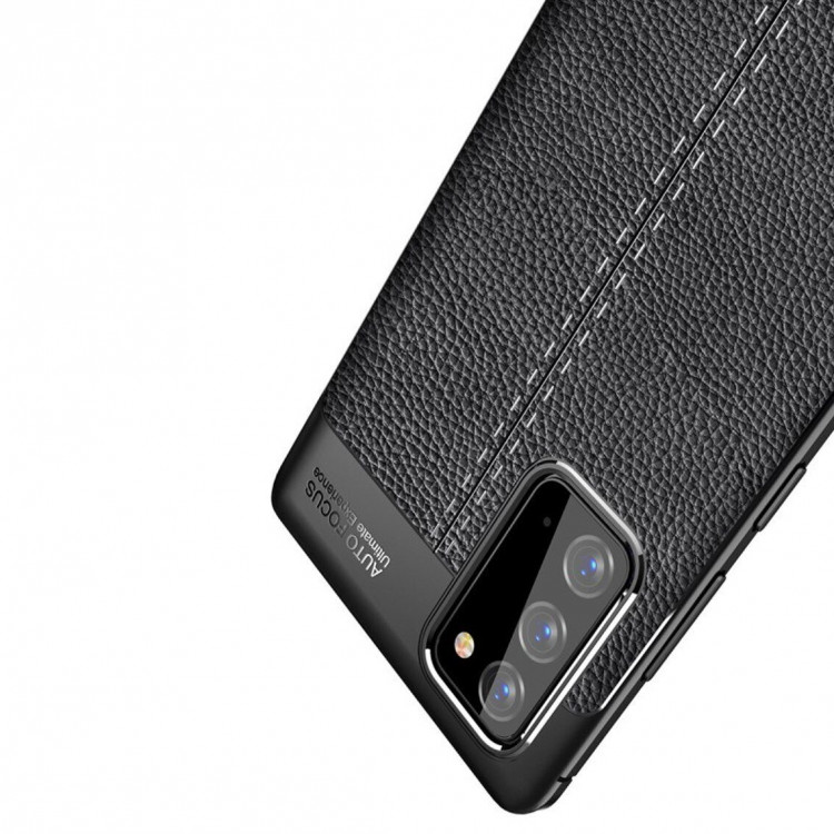 Чехол-накладка Litchi Grain для Samsung Galaxy Note 20 (черный)