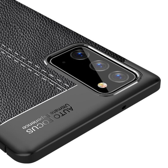 Чехол-накладка Litchi Grain для Samsung Galaxy Note 20 (черный) Чехол-накладка Litchi Grain для Samsung Galaxy Note 20 (черный)