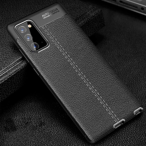 Чехол-накладка Litchi Grain для Samsung Galaxy Note 20 (черный) Чехол-накладка Litchi Grain для Samsung Galaxy Note 20 (черный)
