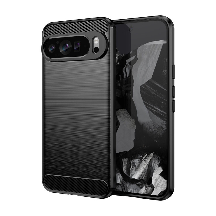 Чехол-накладка Carbon Fibre для Google Pixel 9 Pro XL (черный)