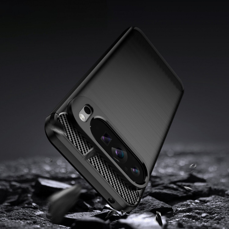 Чехол-накладка Carbon Fibre для Google Pixel 9 Pro XL (черный)