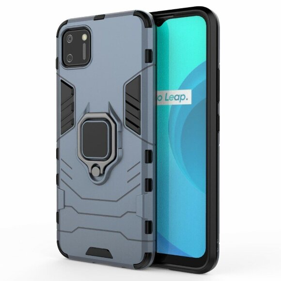 Чехол Armor Ring Holder для Realme C20 / Realme C11 2021 (темно-синий) Чехол Armor Ring Holder для Realme C20 / Realme C11 2021 (темно-синий)