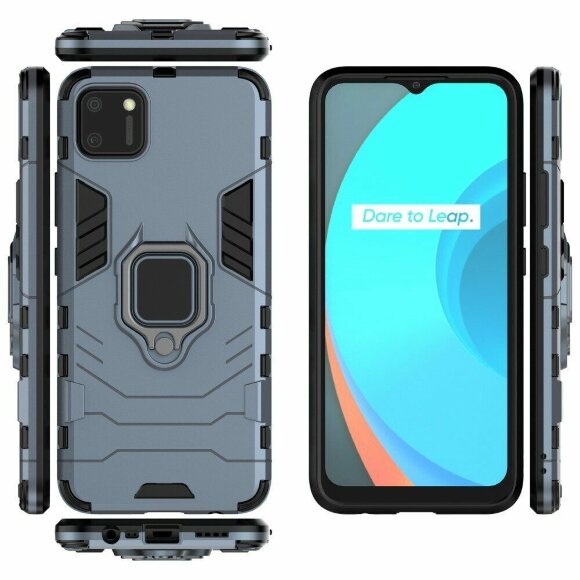 Чехол Armor Ring Holder для Realme C20 / Realme C11 2021 (темно-синий) Чехол Armor Ring Holder для Realme C20 / Realme C11 2021 (темно-синий)