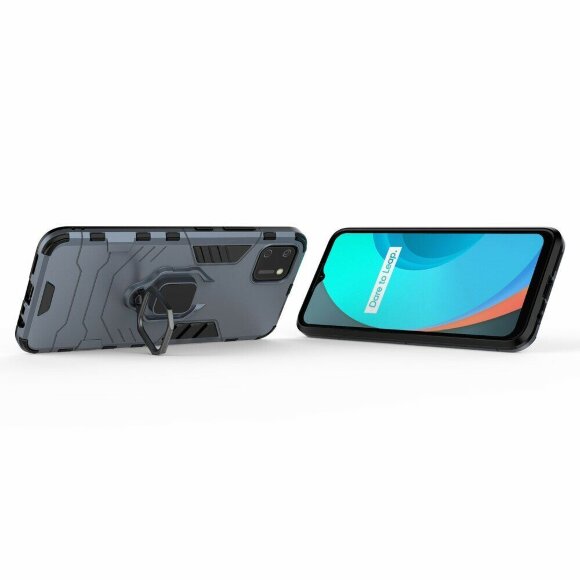 Чехол Armor Ring Holder для Realme C20 / Realme C11 2021 (темно-синий) Чехол Armor Ring Holder для Realme C20 / Realme C11 2021 (темно-синий)